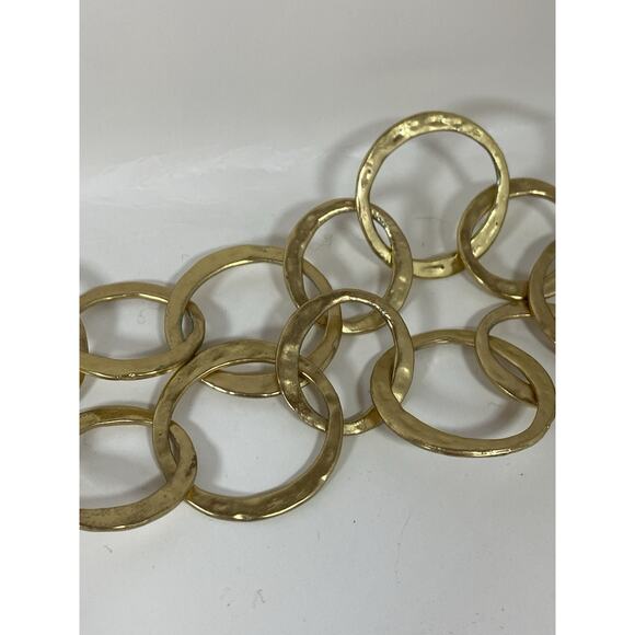 Kenneth Jay Lane (KJL) gold-tone hammered link statement necklace - Picture 4 of 5